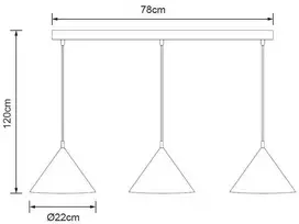 Pakabinamas šviestuvas Lampa wisząca Domoletti PENDANT LIGHT TRIANGLE 3XE27 Juodas