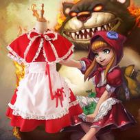 Scione Raudonkepuraitės suknelės kostiumas mergaitėms Cosplay Princesės Helovino kostiumas Apranga XS raudona