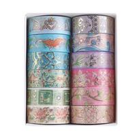 12 vnt Blooming Flower Washi juostos rinkinys 15mm * 2m Gėlėtos lipnios maskavimo juostos Home DIY Meno albumo lipdukai Dekoracija