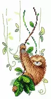 MP Studia Beldizart Vandenyje tirpus drobės kryželiu siuvinėjimo rinkinys Perky sloth SV-538