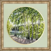 Zolotoe Runo Beldizart Kryželiu siuvinėjimo rinkinys "Beržai prie upės" 31.7x31.7 cm S/VM034