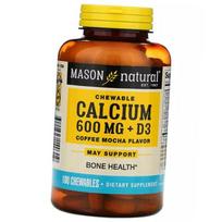 Kramtomas kalcis D3, Chewables Calcium 600 Plus Vitamin D3, Mason Natural 100tab Kava-moka (36529060) 100tab