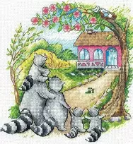 Andriana Beldizart Kryželiu siuvinėjimo rinkinys „Įkurtuvės. Meškėnai“ SANN-31
