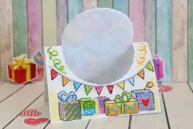 MP Studia Beldizart Kryželio siuvinėjimo rinkinys "Happy Birthday card" SR-869