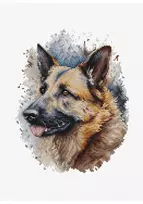 luca S Siuvinėtas kryželiu rinkinys su lankeliu "Vokiečių aviganis" 17x21cm SBC214