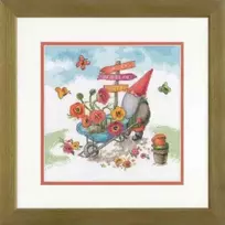 Dimensions Simplicity Creative Corp Kryželiu siuvinėjimo rinkinys "Garden Gnome" 25x25 cm D70-35441