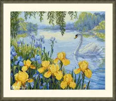 Merejka Kryželių siuvinėjimo rinkinys "Užburtas tvenkinys" 28x34 SK263