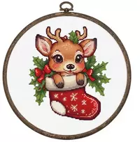 luca S Siuvinėjimo kryželiu rinkinys su lankeliu "Santa's Surprise" 13,5x15cm SBC236
