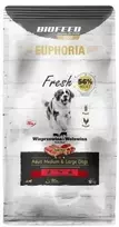Šunų sausas maistas - BIOFEED Euphoria Fresh Suaugusiųjų Vidutinio Ir Didelio Dydžio Kiauliena Su Jautiena 12kg