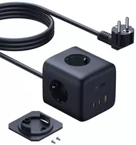Baseus EnerFill FA11 67W Power Strip, USB-A + USB-C Cube + 3 x EU Socket 1.5m – juodos spalvos