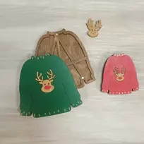 Kind Fox by Wizardi Yuliya Ausianikava ind. veikla pgl. pazyma Nr. 1201908 Medinė adatos dėžutė "Kalėdinis megztinis" KF056/81