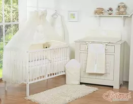 Bobono Tinklelis nuo uodų iš šifono, kreminės spalvos su širdelėmis