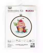 luca S Kryželiu siuvinėjimo rinkinys su lankeliu "Vyšniniai ledai" 8x9cm SBC104
