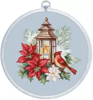 luca S Siuvinėjimo kryželiu rinkinys su lankeliu "Poinsettia" 16x17cm SBC233