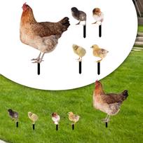 5x Hen Statue Garden Stakes Animal Sculptures Yard Sign Chicken Figurines Ground Insert,Yard Art for