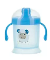 CANPOL 31/300 Neišsiliejantis puodelis 200ml Bunny & company mėlynas