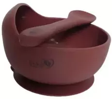 BABY 01565 Silikoninis dubuo su siurbtuku ir šeivamedžio uogų šaukštu