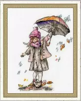 Zolotoe Runo Siuvinėjimo rinkinys Lietus, 16×11.5 cm – žavingas mini paveikslas