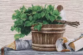 Oven Kryželiu siuvinėjimo rinkinys „Pirtelės malonumai“ 35×25 cm