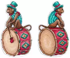 MP Studia Siuvinėjimo kryželiu rinkinys „Cirko muzikantas“, 16×9 cm