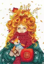 Andriana Įkvepiantis siuvinėjimo rinkinys kryželiu „Rudens siela“ 22,5×31 cm mėgėjams