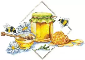 Andriana Kryželiu siuvinėjimo rinkinys „Bitės ir medus“ 27×20 cm – puiki dovana