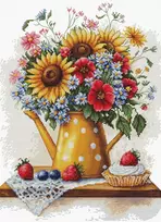 luca S Kryželiu siuvinėjimo rinkinys „Vasarinės gėlės“ 25×34 cm