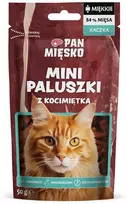 PAN MIĘSKO Mini duck sticks with catnip – skanėstas katėms – 50g