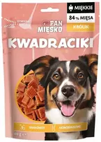 Šunų Priedas - PAN MIĘSKO Kvadratai Su Triušių Mėsa 100g Be Grūdų Hipoalerginis