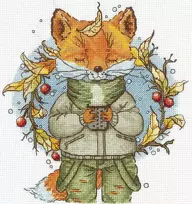 Andriana Beldizart Kryželio siuvinėjimo rinkinys "Rudens kava" 15x16,5 cm SANO-33