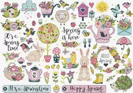 Letistitch Kryželiu siuvinėjimo rinkinys "Spring Sampler" 38x27cm SLETIL9937