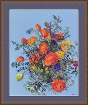 Merejka Kryželiu siuvinėjimo rinkinys „Saulės nutvieksti žiedlapiai“ 39x31 cm SK270