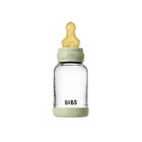BIBS stiklinis buteliukas nuo dieglių 120 ml (Sage) pilnas komplektas