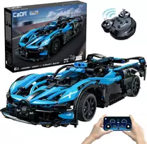 CaDA statybiniai blokai „Racer“ nuotoliniu būdu valdomas lenktyninis automobilis „Bluefire Spectre“ sportinis automobilis, 421 detalė, RC