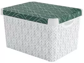 Curver Kaste ar vaku Deco Stockholm L 39 5x29 5x23 5cm Žalias Leaves