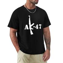 AK-47 T Shirt Harajuku Short Sleeve T-shirt 100% Cotton Graphics Tshirt Tops S smėlis