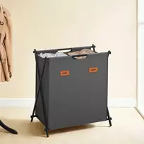 SONGMICS skalbinių krepšys 115 litrų su 2 skyrius, šiferio pilkos spalvos