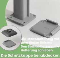 SONGMICS antžeminis tvirtinimas markizės stulpams, tinka tik SONGMICS aliumininiams šoniniams markizėms