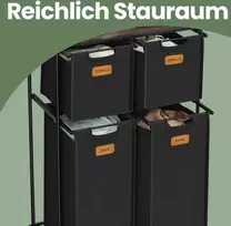 Songmics VASAGLE skalbinių krepšys, skalbinių rūšiuoklis su ratukais, 150 l