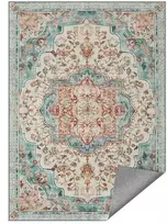 SONGMICS HOME Vintage kilimas 160 x 230 cm, pūkuotas, akvamarino mėlynos spalvos