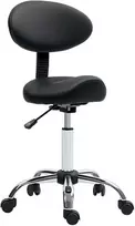HOMCOM reguliuojamo aukščio kėdė su ratukais ir atlošu, besisukanti 360° kampu, 83-98 cm, darbo kėdė biurui ar salonui