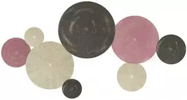 HOMCOM sienų dekoracijų rinkinys, disko dizainas, 8 metaliniai diskai, universalus naudojimas, daugiaspalvis