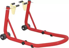 HOMCOM Motociklo Stovas Rinkinys Priekinis/Galinis Montavimo Stovas Motociklo Kėlimo Stovas iki 544 kg Motociklo Galinio Rato Stovas Plienas Raudonas