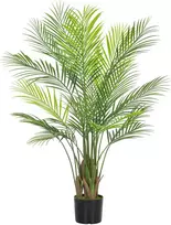 HOMCOM Dirbtinė palmė, 120cm, dirbtinis augalas, plastikiniai dirbtiniai augalai vazone, skirti svetainei, biurui