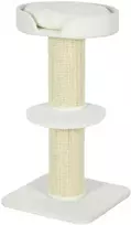 PawHut draskyklė 91 cm aukščio kačių bokštas su sizalio stulpais, platforma, pagalve, kelių aukštų kačių draskyklė, laipiojimo medis, vidutinėms katėms, kreminės baltos spalvos