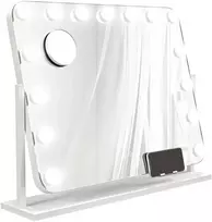 HOMCOM LED kosmetinis veidrodis, 3 šviesos režimai, pritemdomas, jutiklinis valdymas, USB, 62,5 x 49,5 cm, baltas