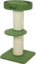 PawHut Katės medis 91cm Žaidimų medis su katės lova, platforma avikailis Žalias