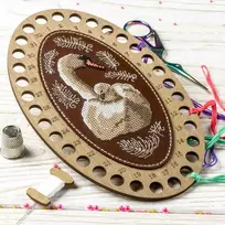 Wonderland Crafts Siūlų organizatoriaus siuvinėjimo kryželiu rinkinys su dirbtine oda