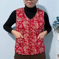 Mama rudens ir žiemos drabužiai vilnos sutirštintas liemenė močiutės liemenė vyresnio amžiaus moters liemenė liemenė vyresnio amžiaus medvilne dygsniuoti drabužiai 3XL [Recommended 80--55 kg] black