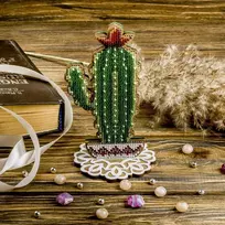 Wonderland Crafts Karoliukų siuvinėjimo rinkinys su mediniu pagrindu ir stovu PRECIOSA 7.5×15 cm